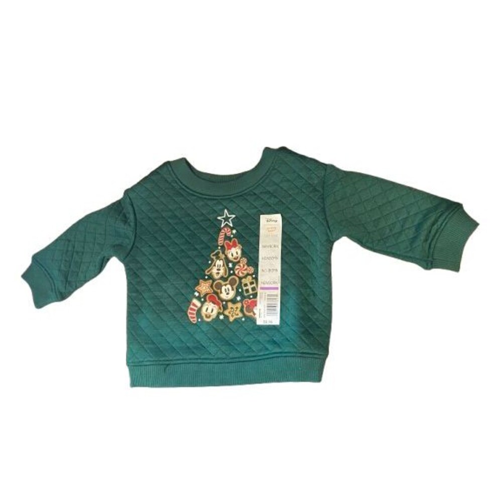 Newborn Christmas Sweatshirt Jumping Beans Disney Green Mickey & Friends